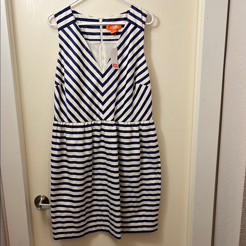 Joe Fresh Blue and White Sleeveless A-Line Dress
